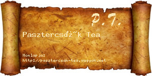 Pasztercsák Tea névjegykártya